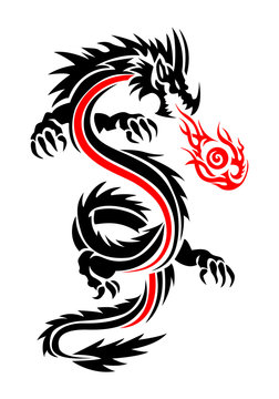 fiery dragon tattoo