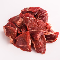fresh lamb meat on a white background