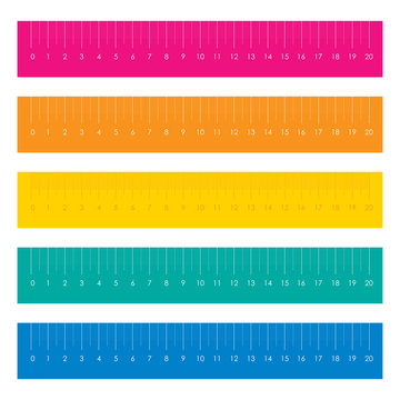 Colorful rulers set. Vector image.