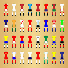 Naklejka premium Set of Generic Kits of Soccer National Teams