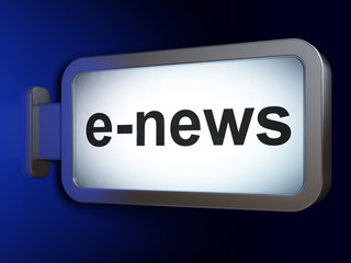 News concept: E-news on advertising billboard background, 3D rendering