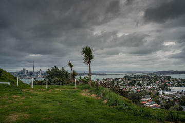 Fototapeta premium Neuseeland - Devonports auckland Panorama // New Zeland davonports panoramic view of auckland