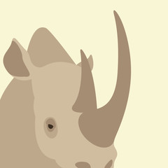  rhino  head face vector illustration flat style