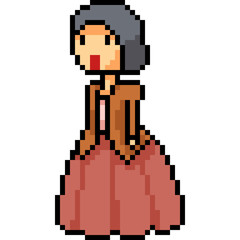 vector pixel art old woman vintage