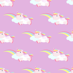 Obraz premium Cute unicorn pattern magic baby vector