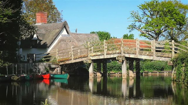 Constable Country; Flatford Bridge over the River Stour, Suffolk, England