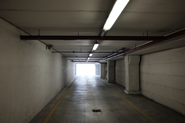 covered parking exit tunnel