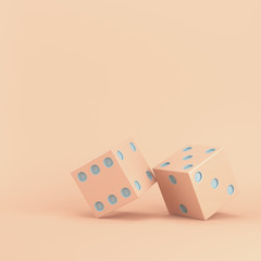 Two dice on bright background