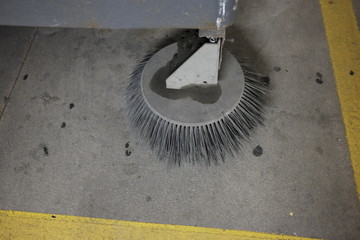 detail of floor cleaning machine