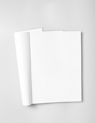 Open magazine with blank pages