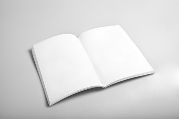 Open magazine with blank pages