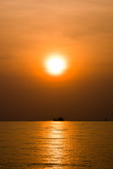 Sunrise image at the sea.