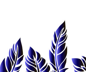 Blue feather gradient on a white background - an idea for framing a frame
