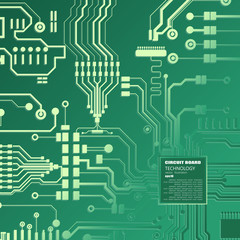 Vector circuit board illustration. Abstract technology.