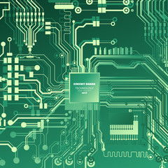 Vector circuit board illustration. Abstract technology.