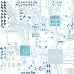 Vector circuit board illustration. Abstract technology.