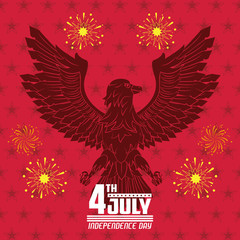 Fototapeta premium USA independence day card vector illustration graphic design