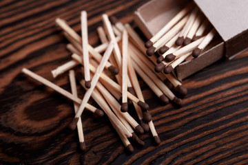 Matches in open match box