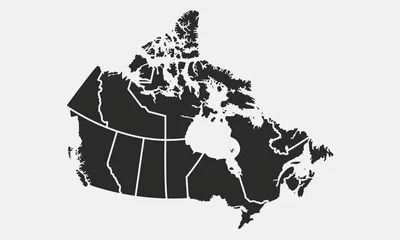 Fotobehang Map of the Canada with provinces and territories isolated on a white background. Vector illustration © Denys Holovatiuk