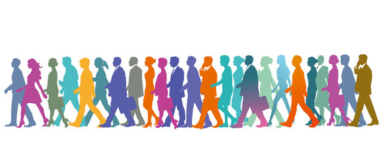 Menschengruppe in der Reihe, Menschenmenge