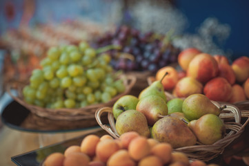 Wedding candy bar with fresh fruits