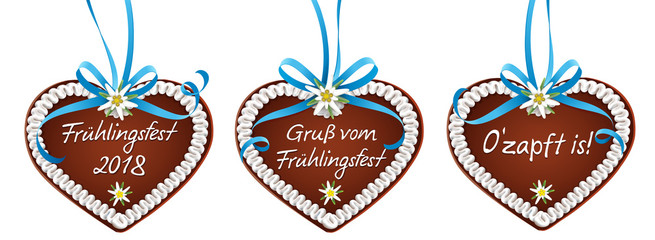 Lebkuchen Set mit blauer Schleife und Edelweiß - Frühlingsfest 2018