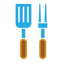Fototapeta premium Grillen & Barbecue Icon - Grillbesteck