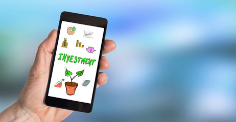 Investment concept on a smartphone