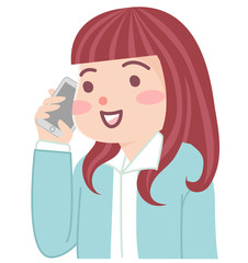 スマホで通話する女性