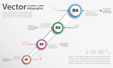 Colorful infographics template with steps, options. For infographic, business, banner, web design,presentation. Vector illustration. Eps 10