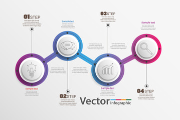 Vector circle infographic with four steps. Template for diagram, graph, presentation and chart. Business concept, parts, steps or processes. Eps 10