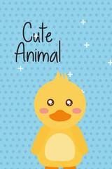 cute animal duck cartoon bright background vector illustration
