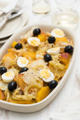 portuguese traditional dish cod fish with potato
