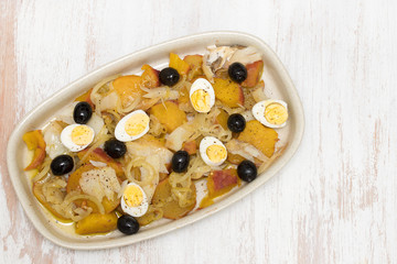 portuguese traditional dish cod fish with potato