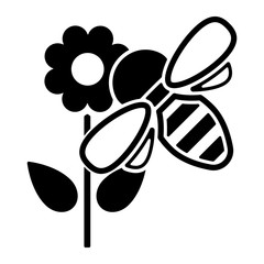 Bienen & Honig Icon - Biene auf Blume