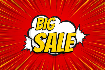 Sale discount offer hand drawn speech bubble. Template comics speech balloon halftone dot background. Pop art style. Comic dialog box cloud. Creative text idea advertise sketch explosion.