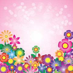 Colorful flower celebration greeting card graphic design