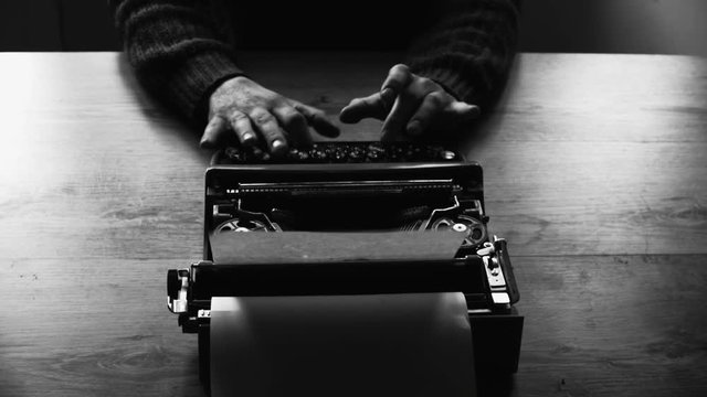 black and white Creative typewriter shots in many different style, colors, mood, B&W. Beautiful close-ups, beautiful retro style shots