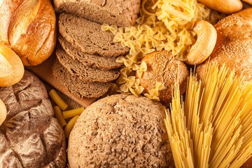 Assorted products breads and Pasta