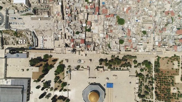 Aerial of the Old City of Jerusalem