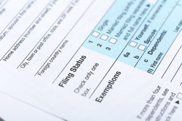 Obraz premium Tax forms, close up