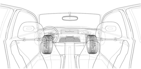 Concept car. 3d rendering