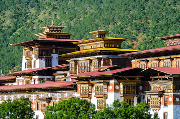 Detail of Punakha Dzong, Punakha, Thimphu, Bhutan