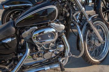 Fototapeta na wymiar modern steel motorbike outdoor
