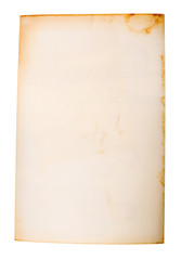 Old paper on white background.
