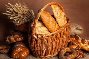 Assorted Breads in a Basket