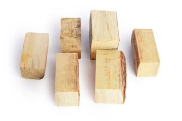 Pile of firewood isolated on a white background