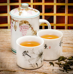 Japanese Green Tea Indicates Drinks Cup And Teas