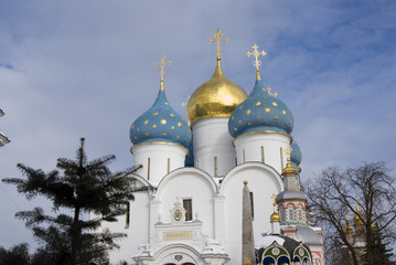 Fototapeta na wymiar Trinity Sergius Lavra, Sergiyev Posad, Russia. Popular landmark. Color photo.