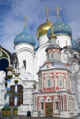 Trinity Sergius Lavra, Sergiyev Posad, Russia. Popular landmark. Color photo.